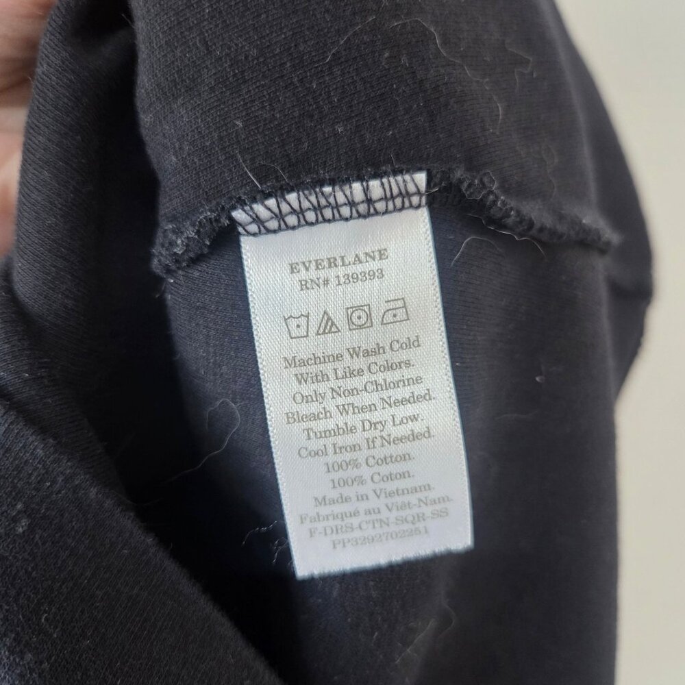 Everlane Black Essential Dress Casual Stretch Basic Short Sleeve Women's XS - Picture 5 of 5